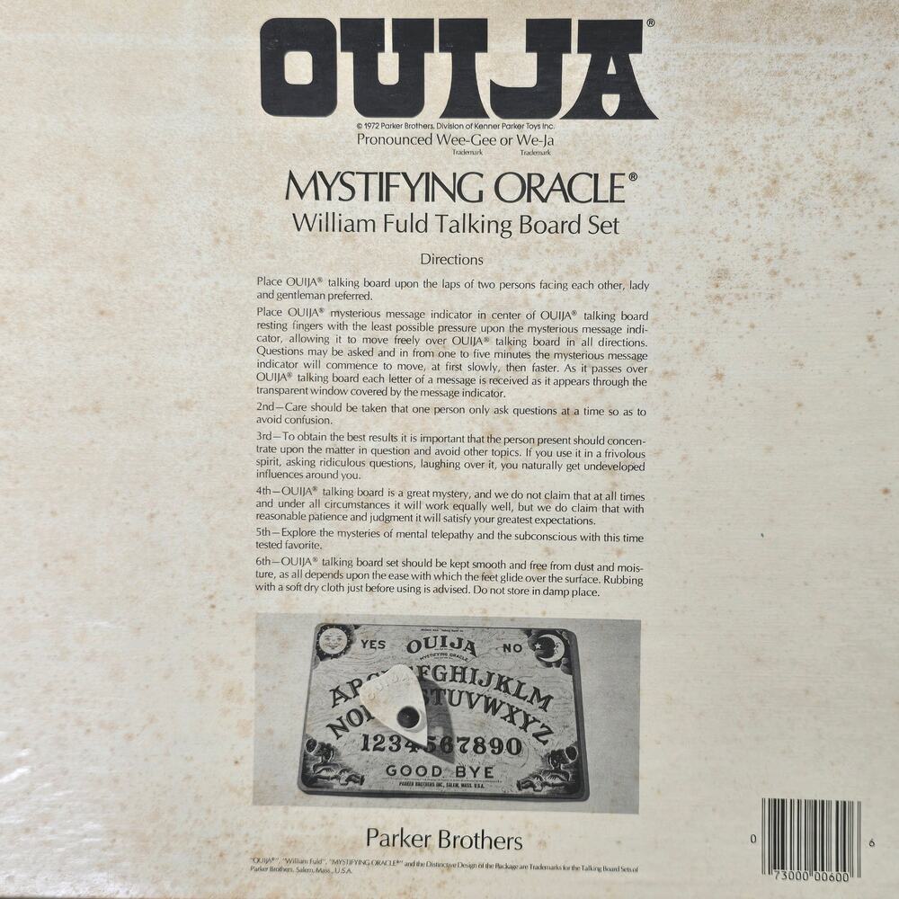 Vintage Ouija Mystifying Oracle William Fuld Talking Board Set Parker Brothers - Picture 7 of 8
